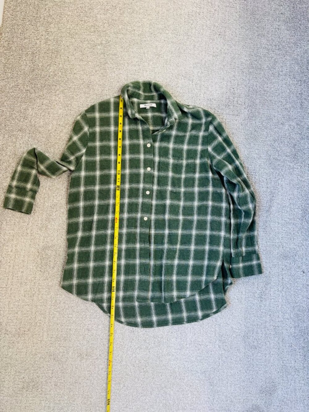 Madewell 90's Grunge/Gorpcore Oversized Forest Green Plaid Flannel Shirt - XS🌲✨ - Picture 11 of 14